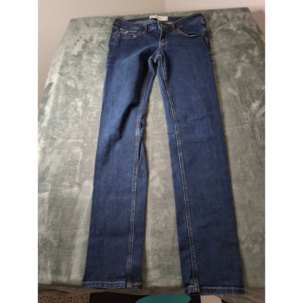 Hollister Womens Low Rise Skinny Jeans Dark Wash Denim‎ Size 7R W28 L33
